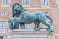 Bronze lion at the Royal Palace in Stockholm, Sweden