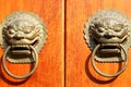 bronze lion-shaped knocker