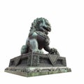 Bronze lion statue isolated Royalty Free Stock Photo