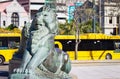 Bronze Lions at the base of the Wellington Cenotaph