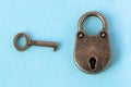 Bronze lock and key