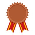 Bronze Medal Award Flat Icon on White