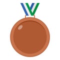 Bronze Medal Flat Icon Isolated on White