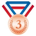 Bronze medal. 3rd place. Award ceremony icon. Royalty Free Stock Photo