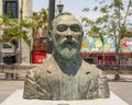 Bronze memorial bust of Maricio Castro Cota in Mijares Plaza in San Jose del Cabo.