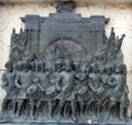 Bronze memorial panel at the Victoria Memorial building in Kolkata