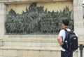 Bronze memorial panel at the Victoria Memorial