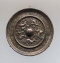 Bronze Mirror With Sea Beasts & Grapes Pattern