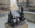 Bronze model of Saint Thomas Church in Leipzig, Germany Royalty Free Stock Photo