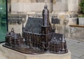 Bronze model of Saint Thomas Church in Leipzig, Germany Royalty Free Stock Photo