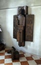 Bronze monument for the bishop Joseph Gargitter by Walter Kuenz in the St George church in Luson, Italy