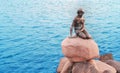 Bronze monument Little Mermaid in Copenhagen