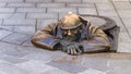 A bronze monument to the plumber is located in the historic city center.