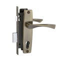 Bronze mortise lock complete with a handle on a bar without a cylinder Royalty Free Stock Photo