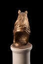 Bronze muzzle horse sculpture plaster column