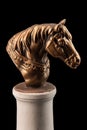 Bronze muzzle horse sculpture plaster column Royalty Free Stock Photo