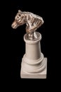 Bronze muzzle horse sculpture plaster column Royalty Free Stock Photo