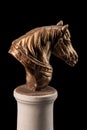 Bronze muzzle horse sculpture plaster column