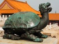 Bronze Mythical Beast Statue in the Palace Museum in Beijing, China Royalty Free Stock Photo