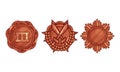 Bronze Order or Medal as Distinctive Insignia Vector Set