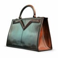 Bronze Patina Handbag: 3d Rendering Of Sleek Carved Metal Bag