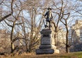 `Pilgrim` is a bronze piece by acclaimed sculptor John Quincy Adams Ward located in Central Park, New York City Royalty Free Stock Photo