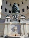 Bronze Pinecone Sculpture in the Pinecone Courtyard of the Vatican Royalty Free Stock Photo