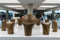 Bronze potteries in the airport of Larnaca Larnaka of Cyprus