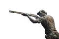 Bronze public sculpture about Athletes shoot gun, blank text