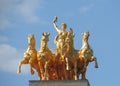 Bronze quadriga Aurora in the park Citadel. Barcelona.