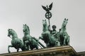 Bronze Quadriga chariot on top of the Brandenburg Gate Tor in Berlin, Germany Royalty Free Stock Photo