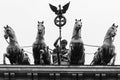 Bronze Quadriga chariot on top of the Brandenburg Gate Tor in Berlin, Germany Royalty Free Stock Photo