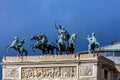 Bronze quadriga depicting the