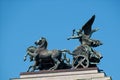 Bronze Quadriga statue on Austrian Parliament in Vienna, Austria