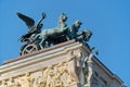 Bronze Quadriga statue on Austrian Parliament in Vienna, Austria