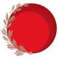 Bronze And Red One Side Laurel Circular Blank Frame Icon Royalty Free Stock Photo