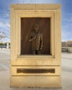 Bronze relief of Addison Clark by Dan D. Brook in the Founder`s Plaza of Texas Christian University in Fort Worth.