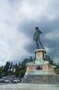 Bronze Replica of Michelangelo& x27;s David in Michelangelo Square, Florence, Tuscany, Italy Royalty Free Stock Photo