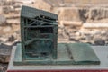 Bronze replication of ancient buildings in Beit She`an in Israel