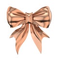Bronze ribbon bow 3D Royalty Free Stock Photo