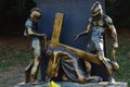 Bronze sculptural group of Third Station Of The Cross from Way Of The Cross, also called as Way Of Sorrows