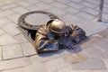 Bronze sculpture called man at work, Bratislava