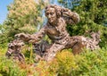 Bronze sculpture of Carolus Linnaeus in the Chicago Botanic Garden, USA