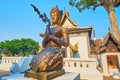 Bronze Devata sculpture, Sao Inthakin, Wat Chedi Luang, Chiang Mai, Thailand