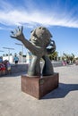 Bronze sculpture - The Diviner - on esplanade in Alicante, Spai
