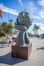 Bronze sculpture - The Diviner - on esplanade in Alicante, Spain