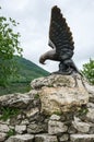 The bronze sculpture of an eagle fighting a snake on a Mashuk mo Royalty Free Stock Photo