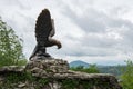 The bronze sculpture of an eagle fighting a snake on a Mashuk mo Royalty Free Stock Photo