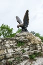 The bronze sculpture of an eagle fighting a snake on a Mashuk mountain Royalty Free Stock Photo