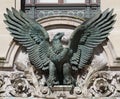 Bronze sculpture of a French Napoleonic imperial eagle above the door of Palais Garnier, Paris Royalty Free Stock Photo